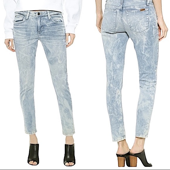 Joes JD size W 31 light wash skinny jeans with a tie dye/bleach dye type design - Picture 12 of 16